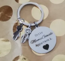 LLavero de acero inoxidable con grabado personalizado de Porte-clés para niño, niña y Chico