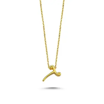 

Angemiel 925 Silver-T-Letter Ghost Pendant-Gold Plated
