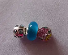 Cuentas de cristal de Murano luminosas para fabricación de joyas, abalorio de Color plateado, rosa, Original, para pulsera