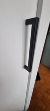 RUNBAZEF-Pomos de mueble cuadrados, tiradores de acero inoxidable, ideales para armario, puerta y cajón, color negro, herraje moderno