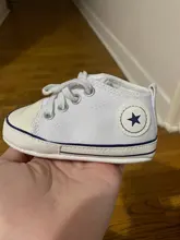 Zapatos sólidos con estrella para bebés, zapatilla de algodón suave antideslizante, suela para recién nacido, primeros pasos, de lona, informales