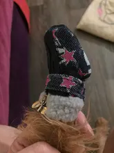 Puppy-Boots Pet-Shoes Lovely Dogs Snow Anti-Slip Zipper Winter Warm Denim Lets Casual