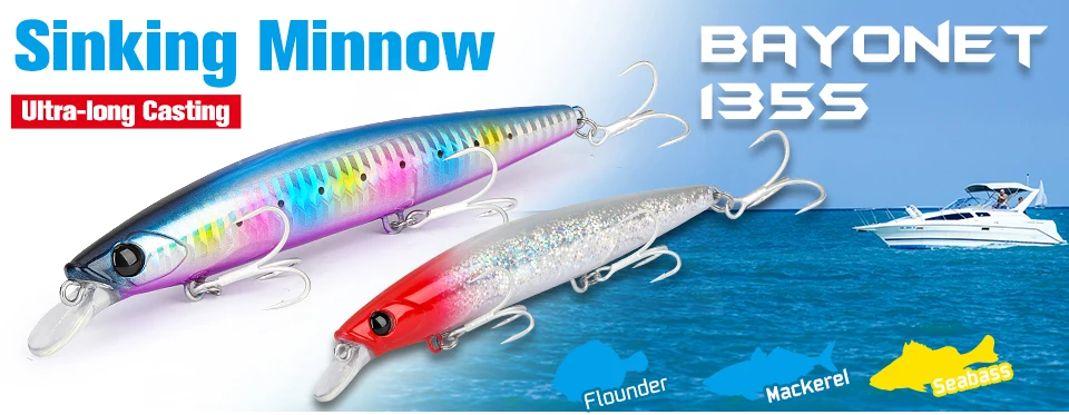 TSURINOYA 163S Ultra Long Casting Sinking Minnow Meeresangelköder STINGER 163 mm 34,2 g Seebarsch Thunfisch Salzwasser Große harte Köder – Detail 3