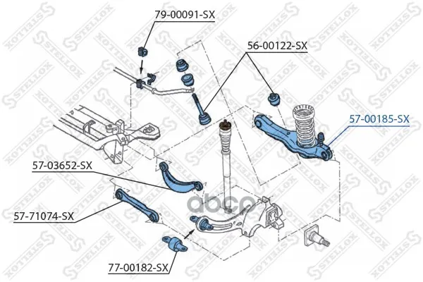 57-00185-Sx_рычаг Задний Нижний! Ford Focus 98-04 Stellox 5700185sx Stellox арт. 5700185SX