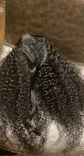 Coleta de pelo rizado Afro, cabello humano Remy brasileño con cordón, coleta Ombre, extensiones de cabello