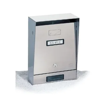 

SILMEC mailbox 10-001 single stainless steel with roof rain cover