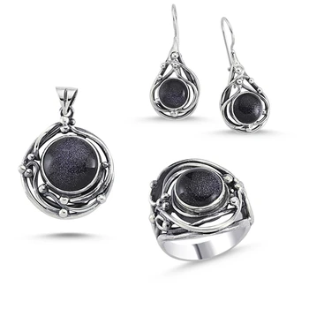 

Silver 925 Sterling Blue Star Cubic Zirconia Hand Job Set