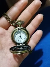 Popular Retro de bolsillo reloj de moda Vintage bronce reloj de bolsillo de cuarzo colgante collar de cadena de reloj relojes hommes et femmes 03 *