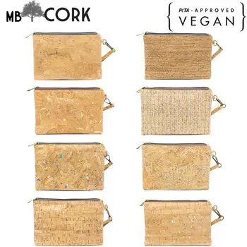 

Natural Cork wristlet clutch with different colours and patterns BAG-245