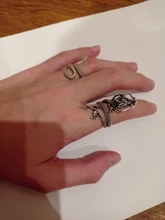 1 Uds estereoscópica nuevo Retro Punk muy grandes anillo de serpiente de la personalidad de la moda serpiente anillo ajustable con apertura de la joyería como regalo