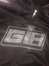 Dulzura-Sudadera de manga larga con estampado de anillo de imitación letra para mujer, ropa informal holgada de gran tamaño con cremallera, otoño e invierno, 2020