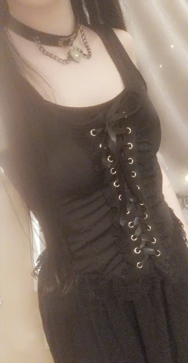 Black Lace Tank Top E-girl Gothic photo review