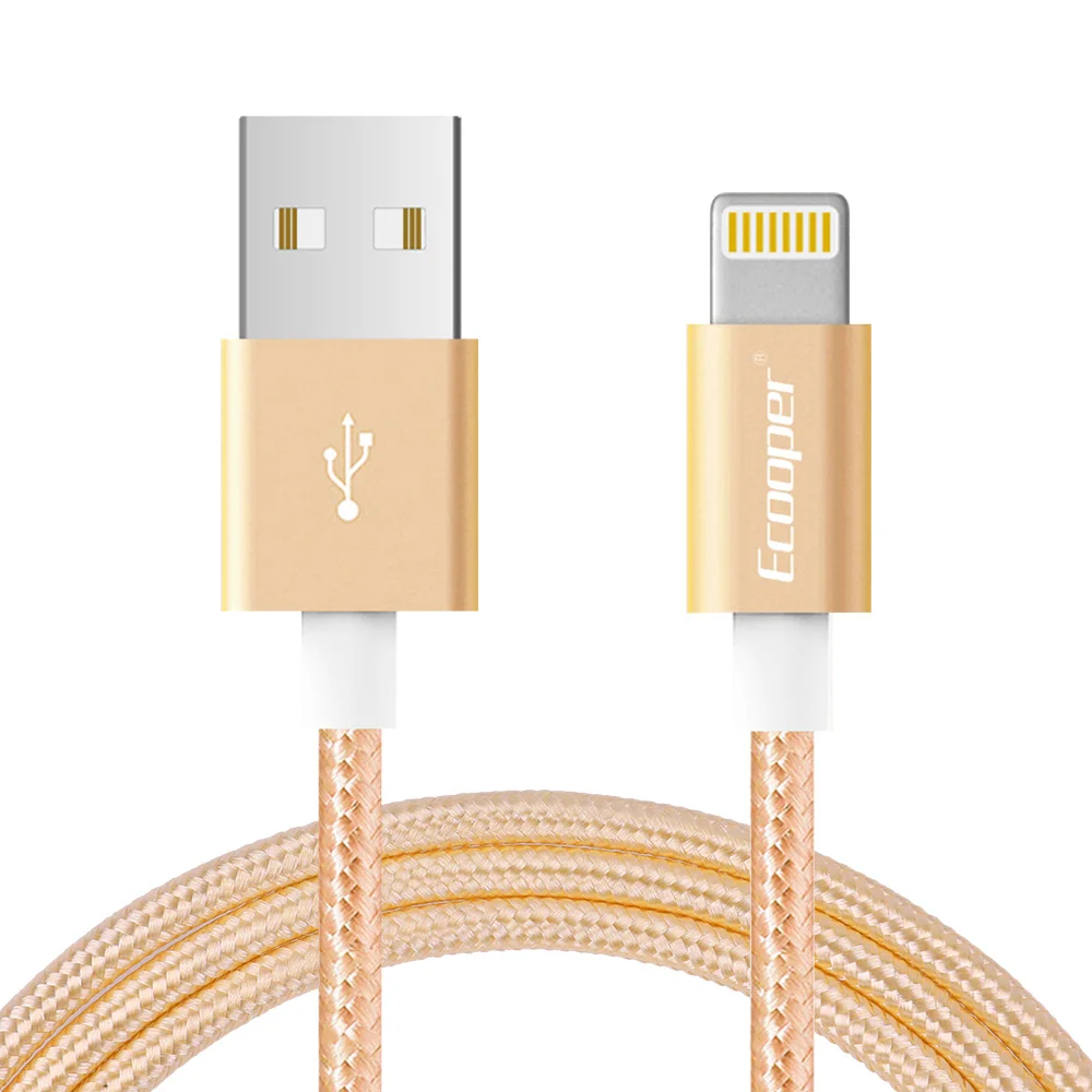Сертифицированный usb-кабель Ecooper MFi и кабель type-C с оплеткой для освещения 2.4A для iPhone X XS XR XS MAX 8 plus 7+ 6S 5s для iPad для iPod