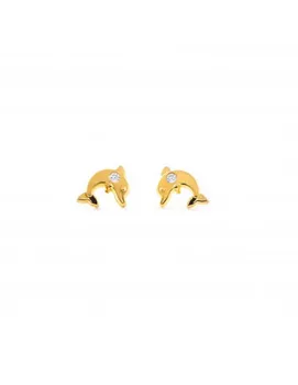

Baby earrings or Girl Yellow Gold Dolphin Cubic Zirconia (9kts)