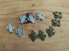 10 Uds. De dijes de Cactus de aleación de Zinc y Metal de tres colores, 15x20mm, aptos para joyería médica, dijes colgantes de plantas