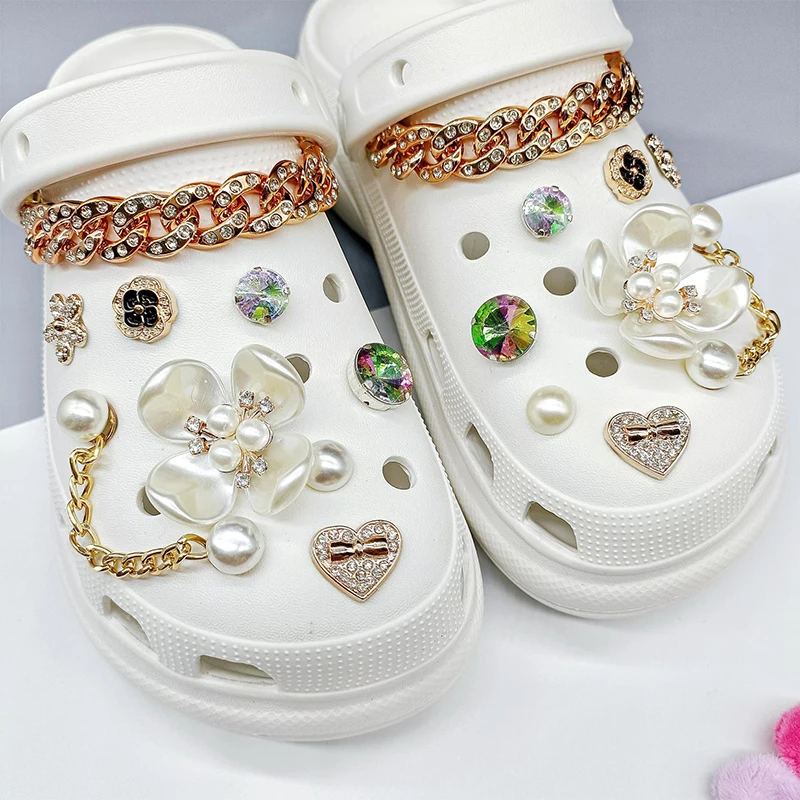 Luxury Brand Designer Shoes Charms Accessories Bling Rhinestone