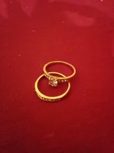 Anillos CC para mujeres y hombres, conjunto de anillo de circonia cúbica, Color amarillo y dorado, accesorios de compromiso de boda CC2095