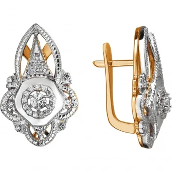 

Esthete earrings with 50 cubic zirconia in red gold