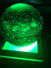 Laser Ball Globe Cosmic-Model Planet Led-Light-Base Touch-Switch Engraved K9 Crystal