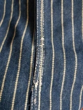 Wabash-camisa de trabajo a rayas para hombre, camisa de tela vaquera Vintage con orificios de ventilación, sin Stock