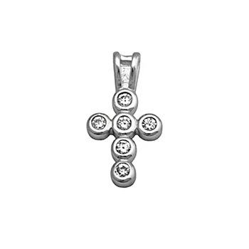 

Cross Sterling silver 18mm 925m. Zircons 6 chatons [7831]