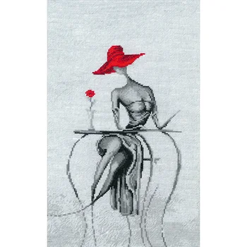 

0276 set of embroidery 'at the table '23*38 cm