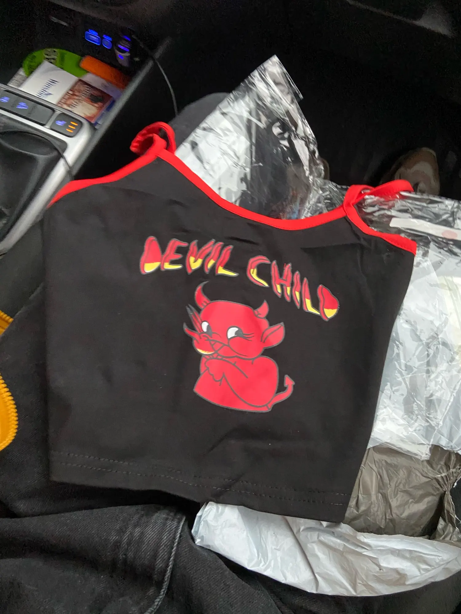 Devil Print Crop Top E-girl Punk photo review