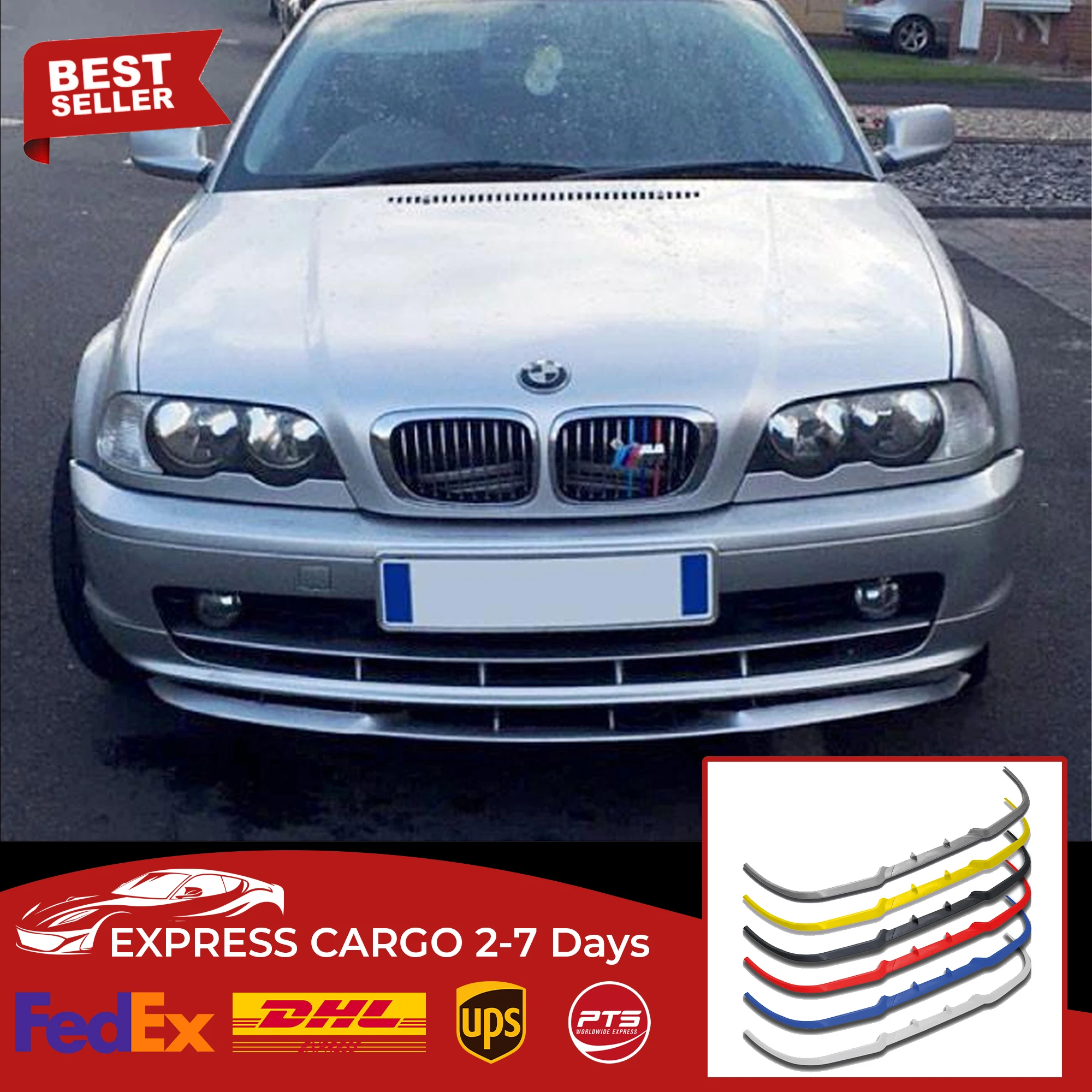 Per Bmw E46 M3 / Sedan / Sw Cupra R Spoiler Anteriore Paraurti Lip Euro Spoiler Lip Universal 3 Pcs Body Kit