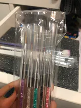 Juego de pinceles para decoración de uñas artísticas, conjunto de cepillos de decoración, herramienta de manicura, trazador de líneas de pintura, con gel UV y cristales de imitación, 5 unidades