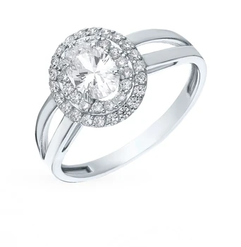 

Silver ring with cubic zirconia sunlight sample 925