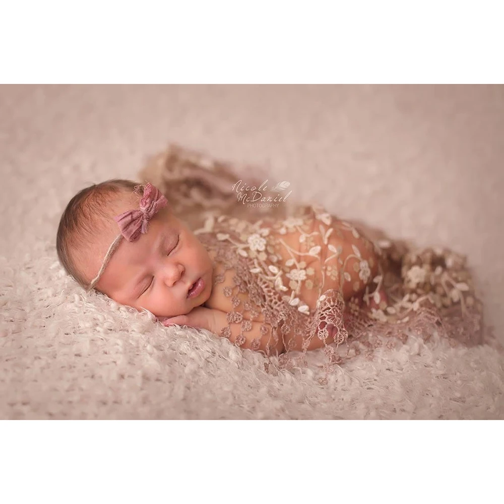 Tassels Lace Wrap For Newborn Photography Props Baby Girl Photo Shoot Accessories Flokati