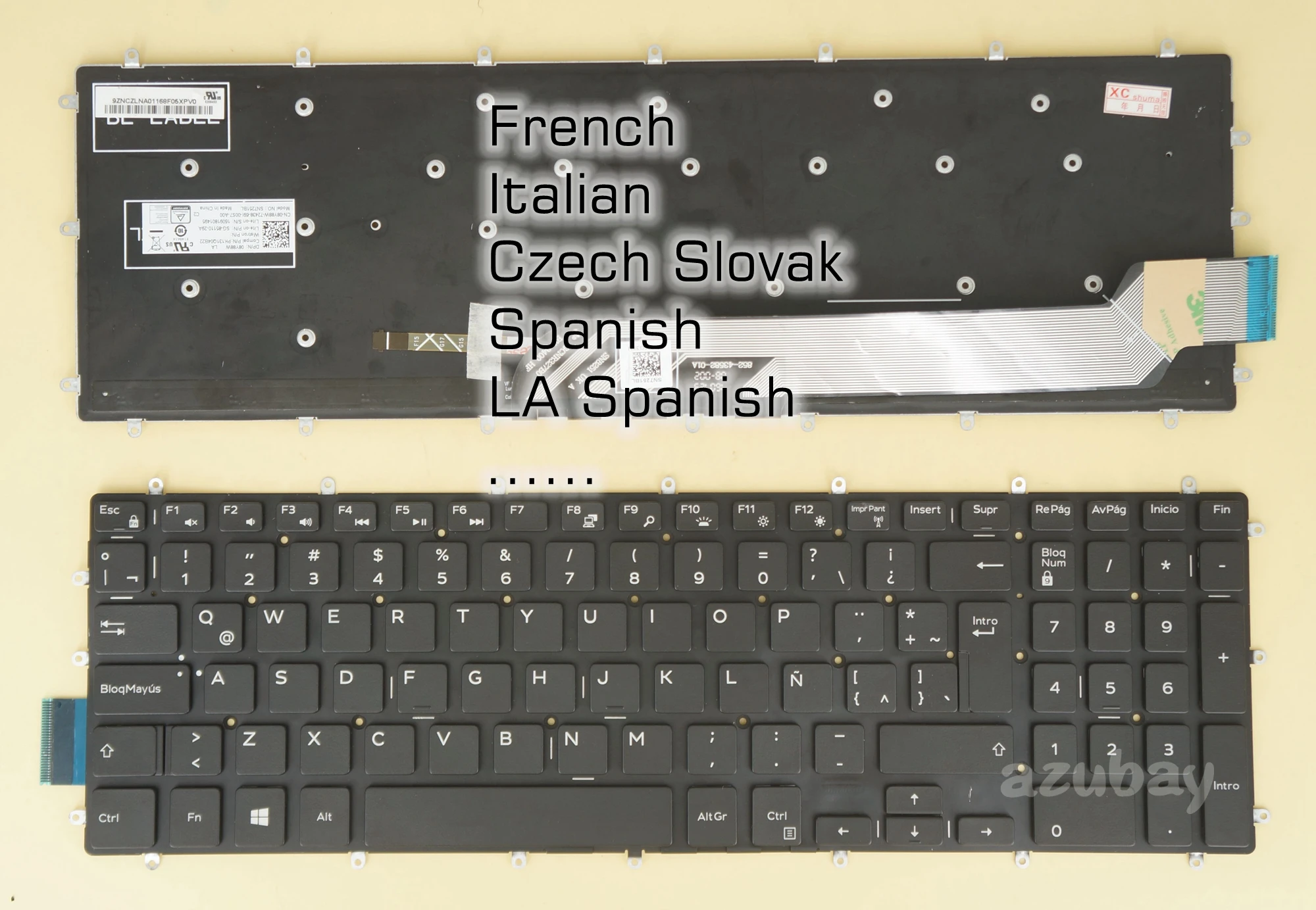 Teclado para Dell Ita 0chm7p 0pxrc6 08y88w 0fyr04 Dlm15l2 V154925ak1 Sn7251bl Pk131q04b22 Pk131q03b17 Backlit la sp fr