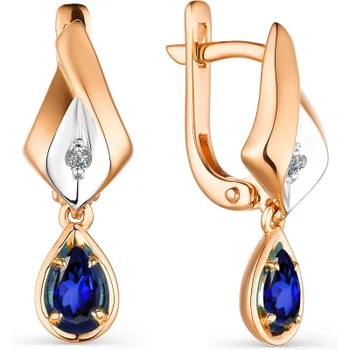 

Alcor earrings with sapphires and diamonds in red gold