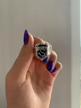 Caliente películas anillos de Cosplay escuela Slytherin de serpiente negro esmalte anillos de dedo fiesta Punk Maxi hombres anillo de cóctel