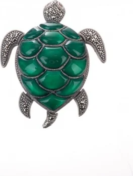 

Yuk marcasite brooch with grenades, chrysoprases and marcasites made of silver