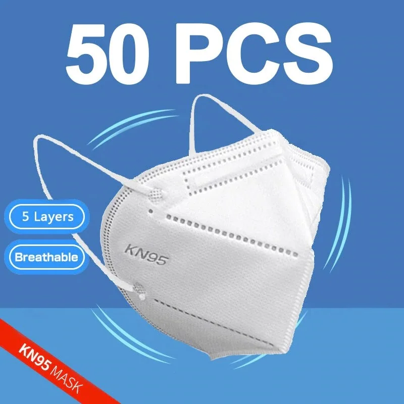 50 Pz Ffp2 Maschere Kn95 Mascarillas Facciali Adulti 5 Strati Filtro Maschera Filtrazione Maschera Bocca Maschera Respiratore Protettiva