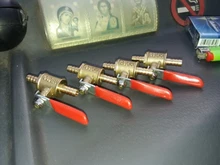 Ball Valve Pipe-Fittings Hose 6mm-12mm Fuel-Line Water-Oil Red-Handle Brass Shutoff Barb