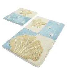 Коврики для ванной нескользящие Противоскользящие коврики противоскользящие морские звезды синий 2'Li набор 60X100 см-50X60 см