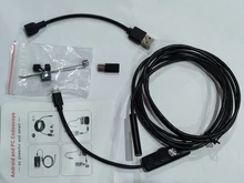 Cámara endoscópica flexible e impermeable, 7mm, IP67, boroscopio, inspección, cámara, Android, PC, Notebook, 6LED, ajustable