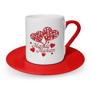 

Personalized Valentine 'S Day Themed Red Turkish coffee Cup-12