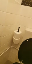 No Holes Roll Paper Holder Stainless Steel Paper Towel Rack for Bathroom Black