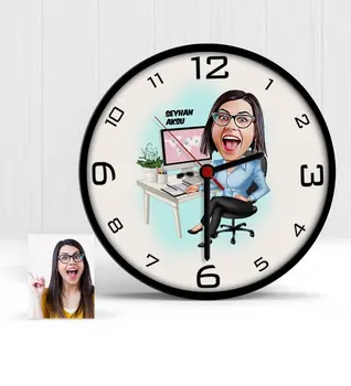 

Personalized General Manager Cartoon Wooden Wall Clock-1