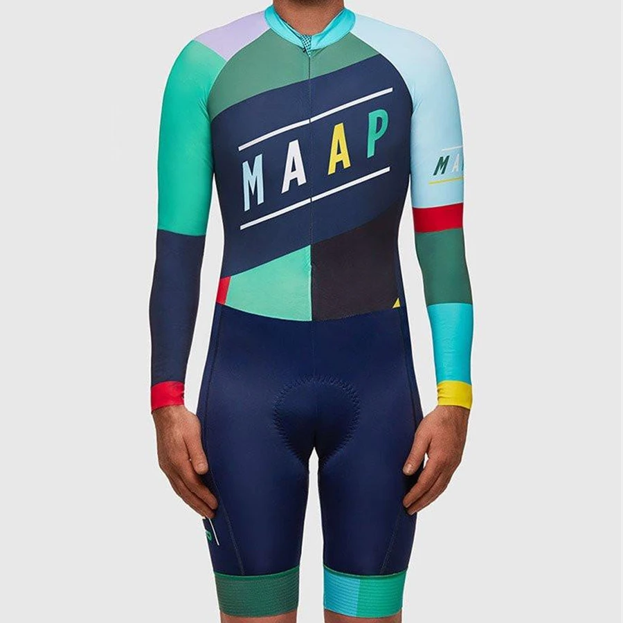 MAAP, летняя мужская одежда для велоспорта, Триатлон, Джерси с длинным рукавом для велоспорта, для горного велосипеда, облегающий костюм, ciclismo, для спорта, плавания, бега - Цвет: Многоцветный