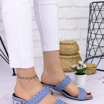 

Pedru Bebe Blue Skin Transparent High-Heeled Slippers