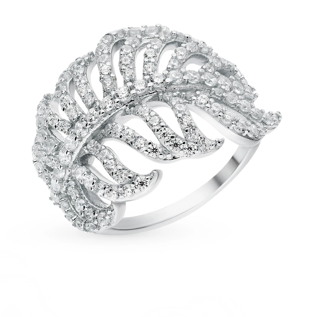 Серебряное кольцо с фианитами SUNLIGHT проба 925