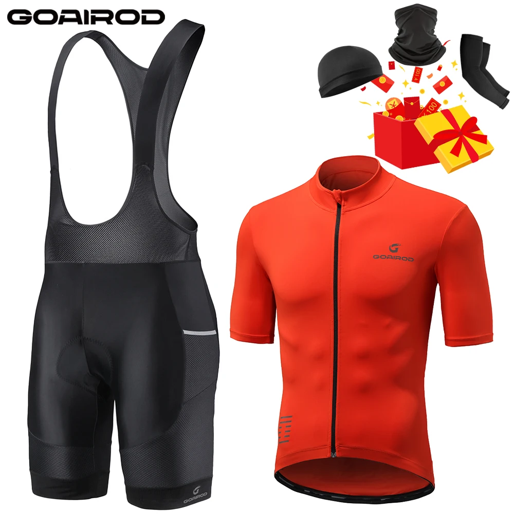 Goairod Man Cycling Clothes Bicycle Short Sleeve Jersey Sets Road