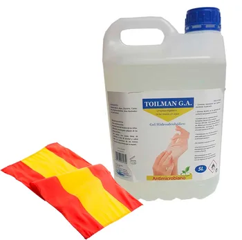 

HYDROALCOHOLIC GEL HAND DISINFECTANT WITH ALOE EXTRACT. 5 LITER GARRAPH. + FLAG OF SPAIN, NO SHIELD OF 100 * 70CM