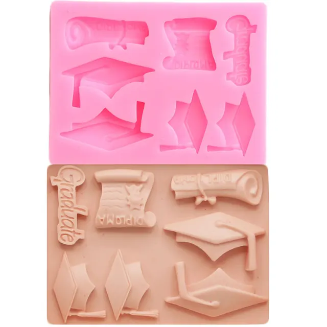 Érettségi Szilikon Formák Doktori Sapka Diploma Diplomás Fondant Penész Cupcake Topper Torta Dekoráció Szerszámok Cukorkás Csokoládé - Image 5