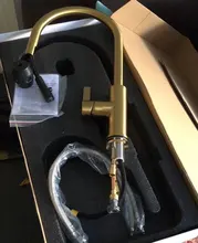 Brushed Kitchen-Faucet Bagnolux Matt Hot-And-Cold-Water-Round-Spout Golden-Brass 360-Rotatable