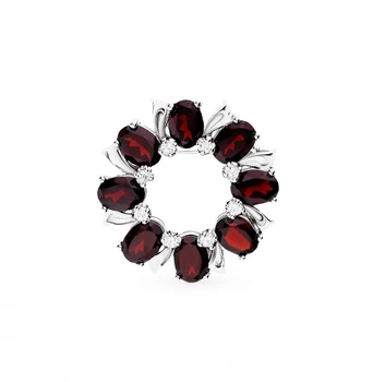 

Silver brooch with Garnet sunlight sample 925 test